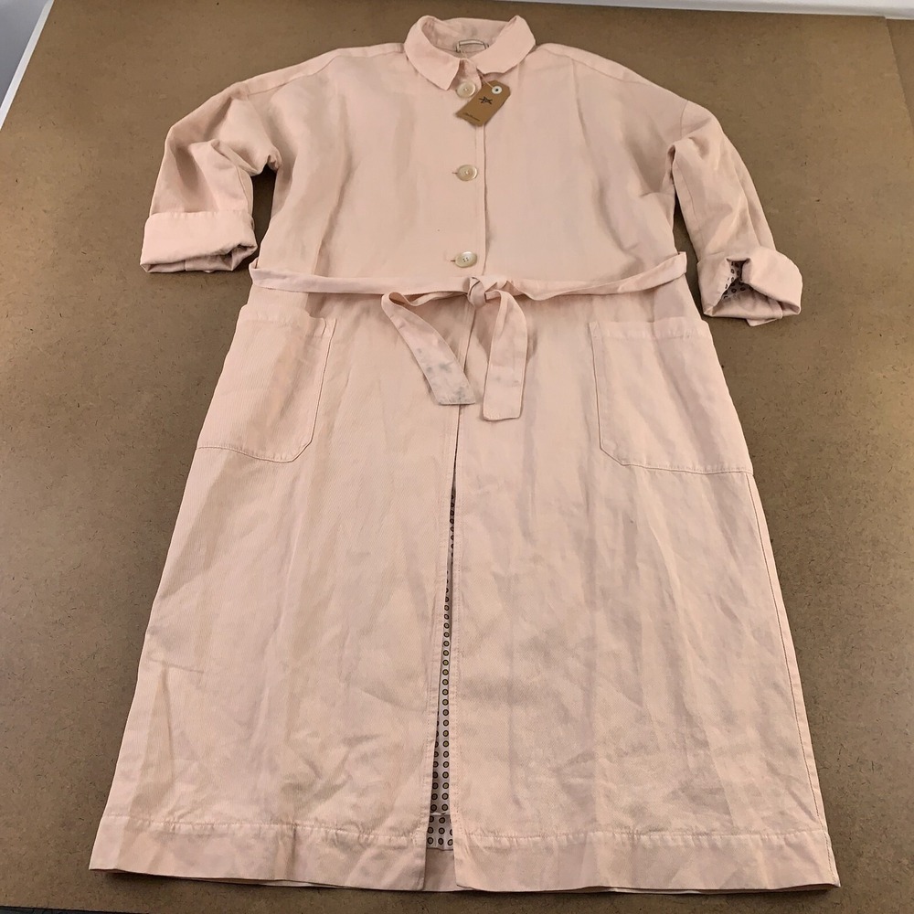 Bellerose Women's Size 0 Cotton Candy Pink Leeto 3 Button Trench Coat NWT *Flaw